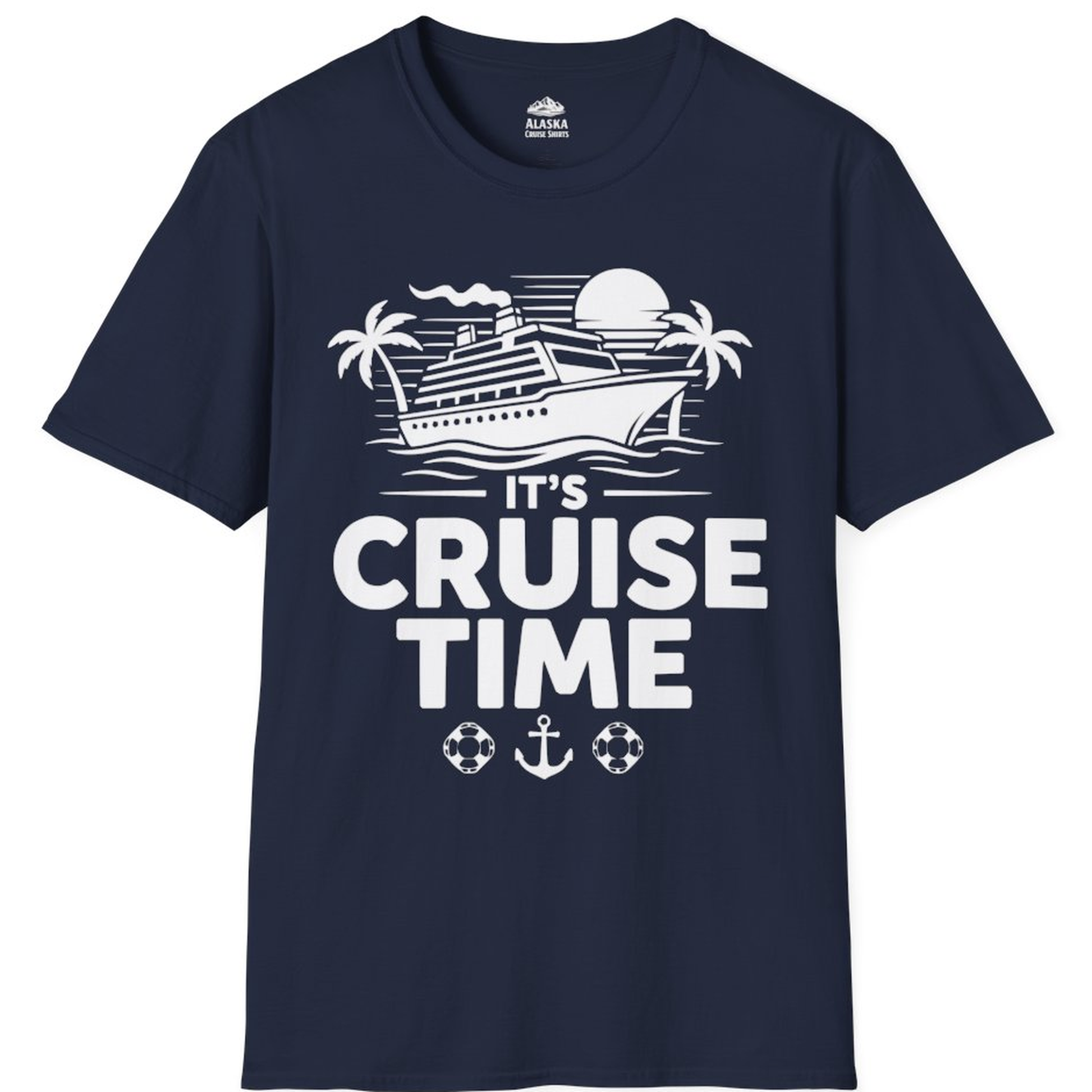 It’s Cruise Time Bold Nautical Vacation Shirt for Cruise Enthusiasts – Navy – Alaska Cruise Shirts