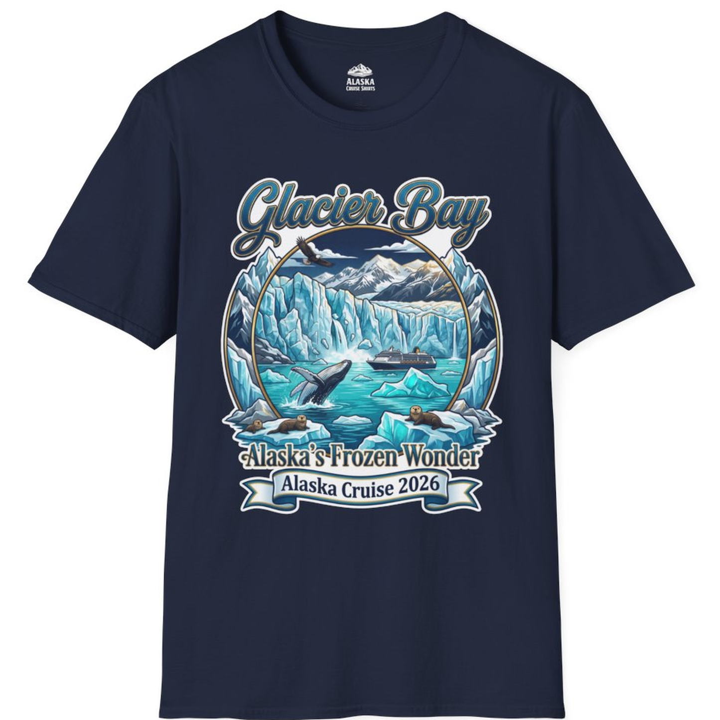 Glacier Bay Alaska Cruise 2026 Wildlife Adventure Souvenir Shirt – Navy – Alaska Cruise Shirts
