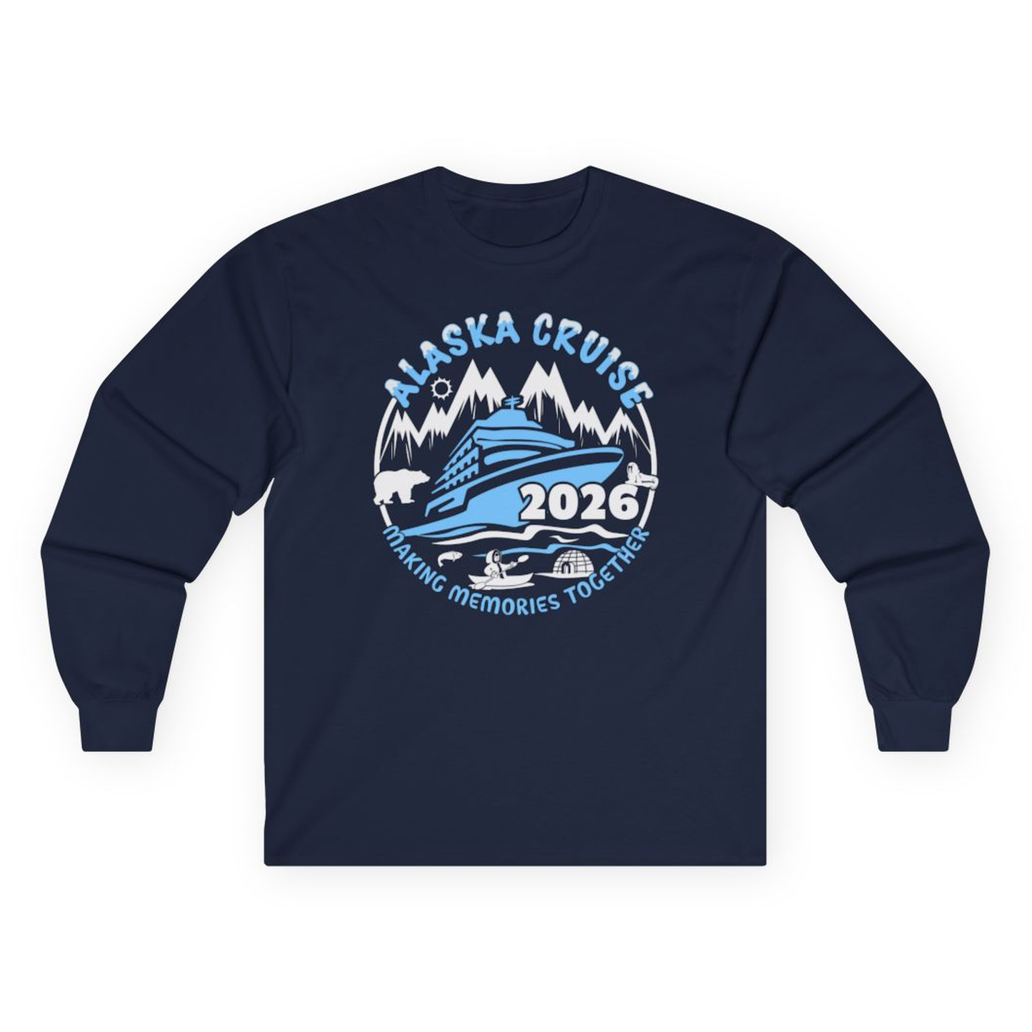 Alaska Cruise 2026 Shirt - Family Adventure Wildlife Nature Graphic Tee – Navy – Alaska Cruise Shirts
