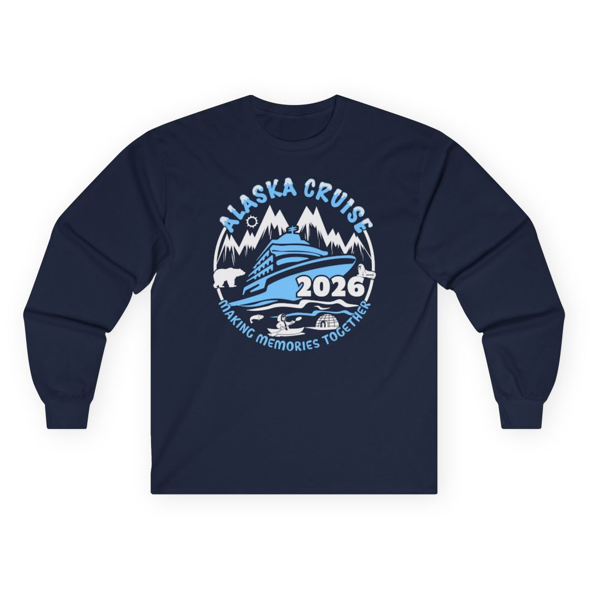 Alaska Cruise 2026 Shirt - Family Adventure Wildlife Nature Graphic Tee – Navy – Alaska Cruise Shirts