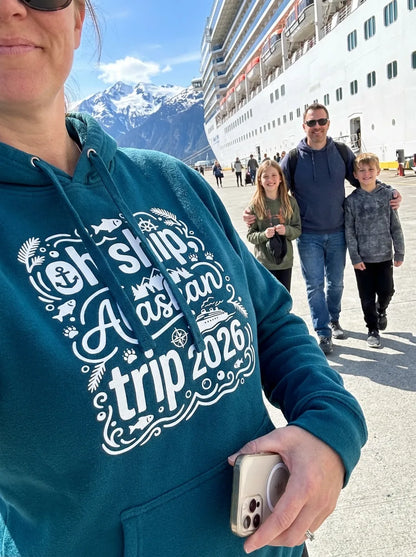 Lifestyle View — Oh Ship Alaskan Trip 2026 Funny Alaska Cruise Group Shirt — Sweatshirt
