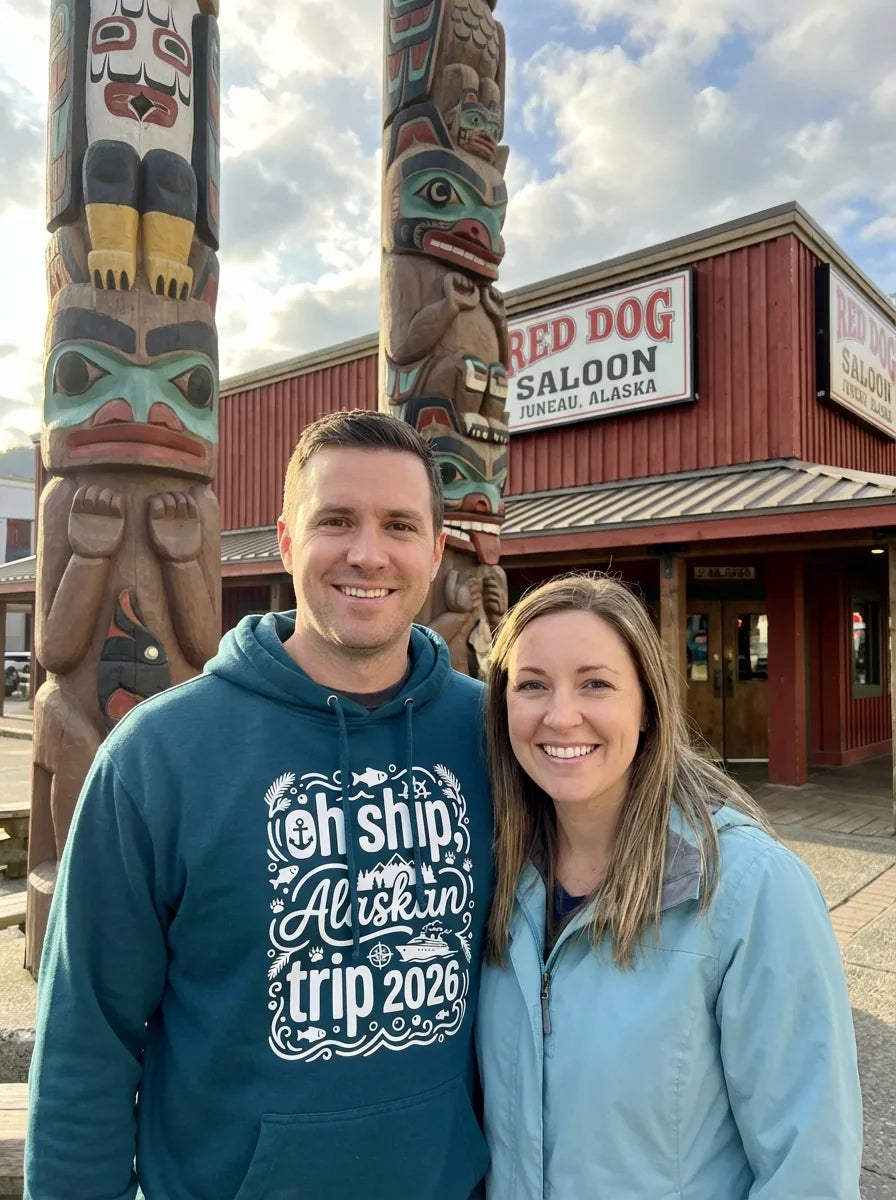 Lifestyle View — Oh Ship Alaskan Trip 2026 Funny Alaska Cruise Group Shirt — Hoodie