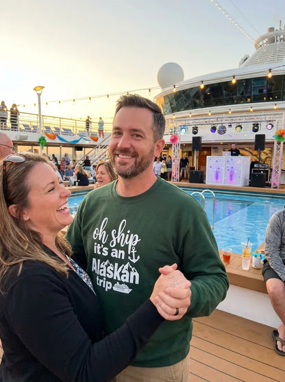 Lifestyle View — Oh Ship It’s An Alaskan Trip Funny Alaska Cruise Shirt — Long Sleeve