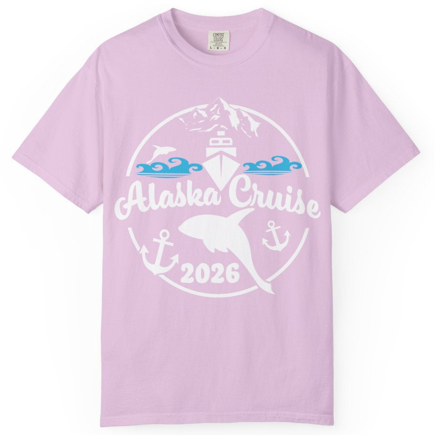 Alaska Cruise 2026 Shirt - Nautical Wildlife Adventure Graphic Tee – Orchid – Alaska Cruise Shirts
