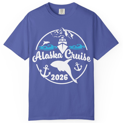 Alaska Cruise 2026 Shirt - Nautical Wildlife Adventure Graphic Tee – Periwinkle – Alaska Cruise Shirts
