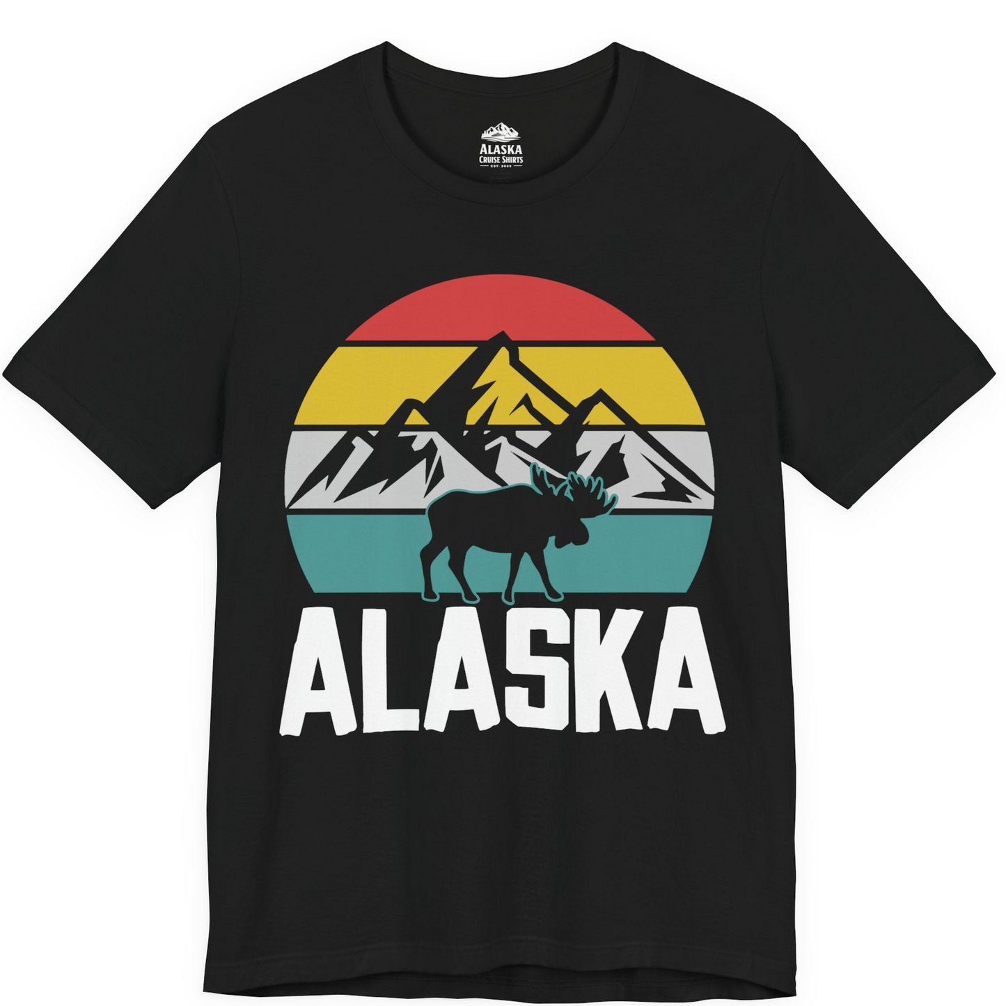 Retro Alaska Moose Silhouette Shirt Premium T-Shirt – Alaska Cruise Shirts