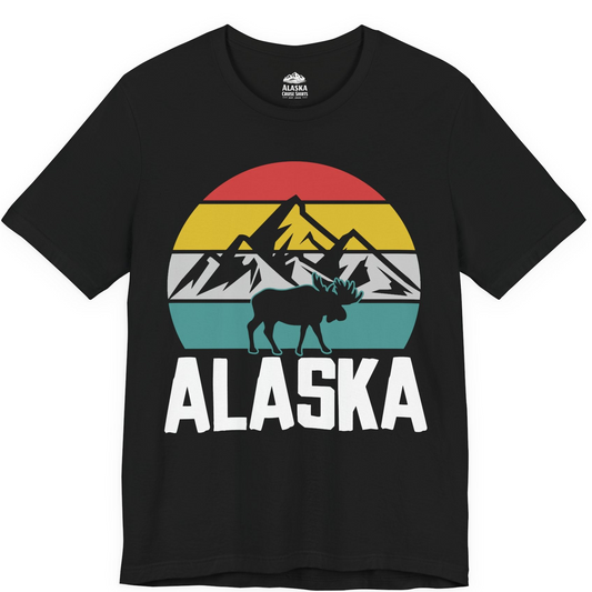 Retro Alaska Moose Silhouette Shirt Premium T-Shirt – Alaska Cruise Shirts