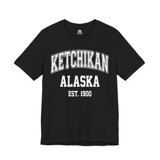Ketchikan Alaska Collegiate Style Est 1900 Vintage Tee Shirt — Premium Tee Premium T-Shirt – Alaska Cruise Shirts