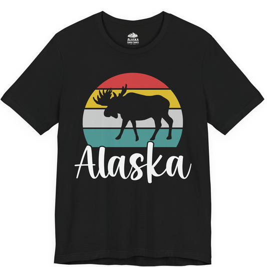 Retro Alaska Moose Silhouette Shirt Premium T-Shirt – Alaska Cruise Shirts
