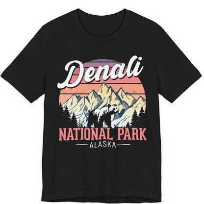 Retro Denali National Park Alaska Bear Mountains Vintage Shirt — Premium Tee Premium T-Shirt – Alaska Cruise Shirts