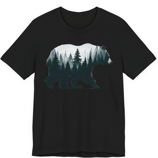 Double Exposure Bear Forest Silhouette Wilderness Shirt for Nature Lovers — Premium Tee Premium T-Shirt – Alaska Cruise Shirts