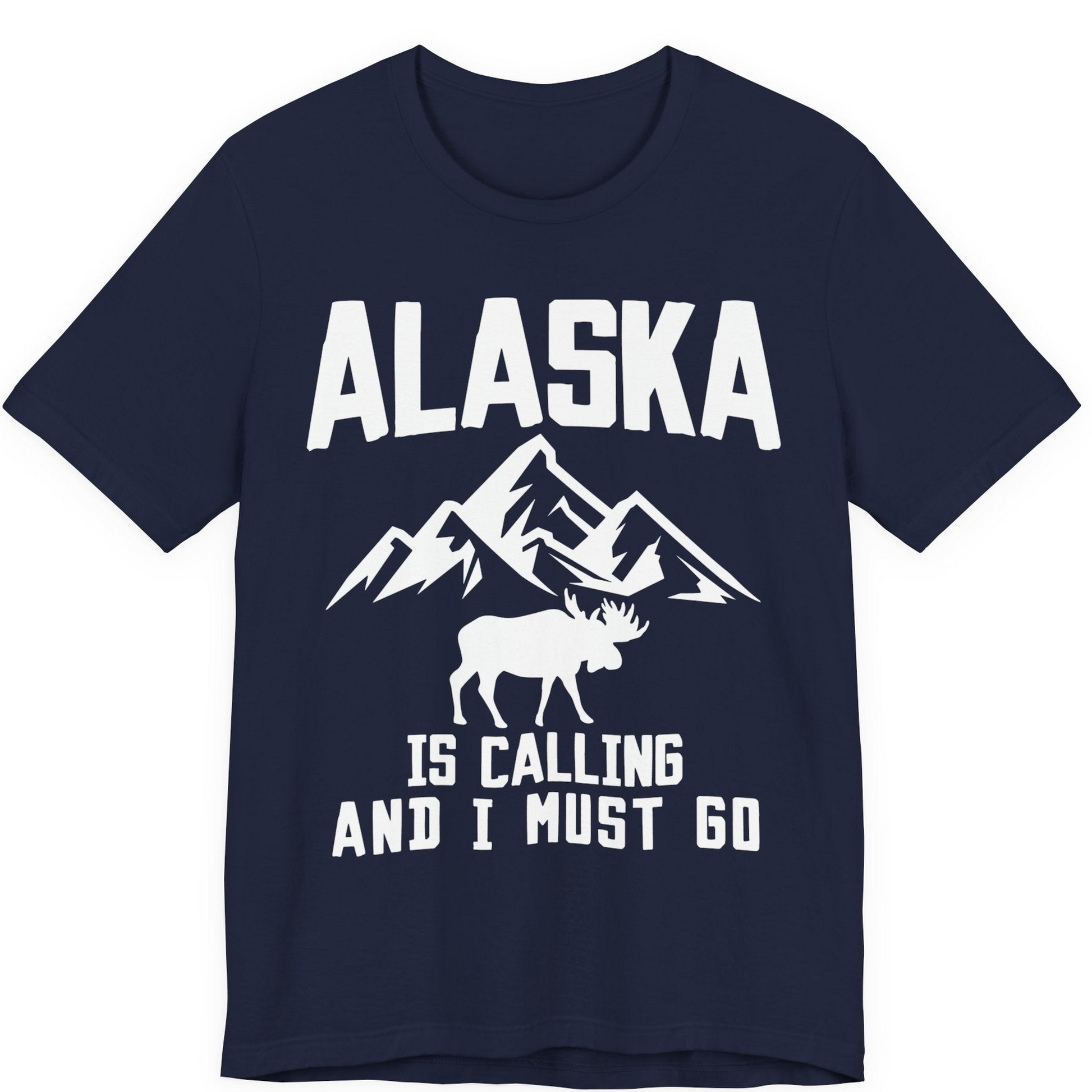 Alaska Is Calling Moose Mountains Adventure Silhouette Nature Shirt — Premium Tee Premium T-Shirt – Alaska Cruise Shirts