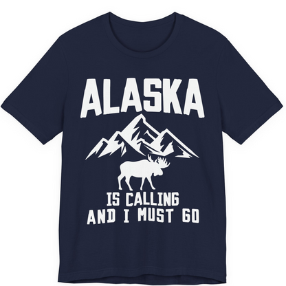 Alaska Is Calling Moose Mountains Adventure Silhouette Nature Shirt — Premium Tee Premium T-Shirt – Alaska Cruise Shirts
