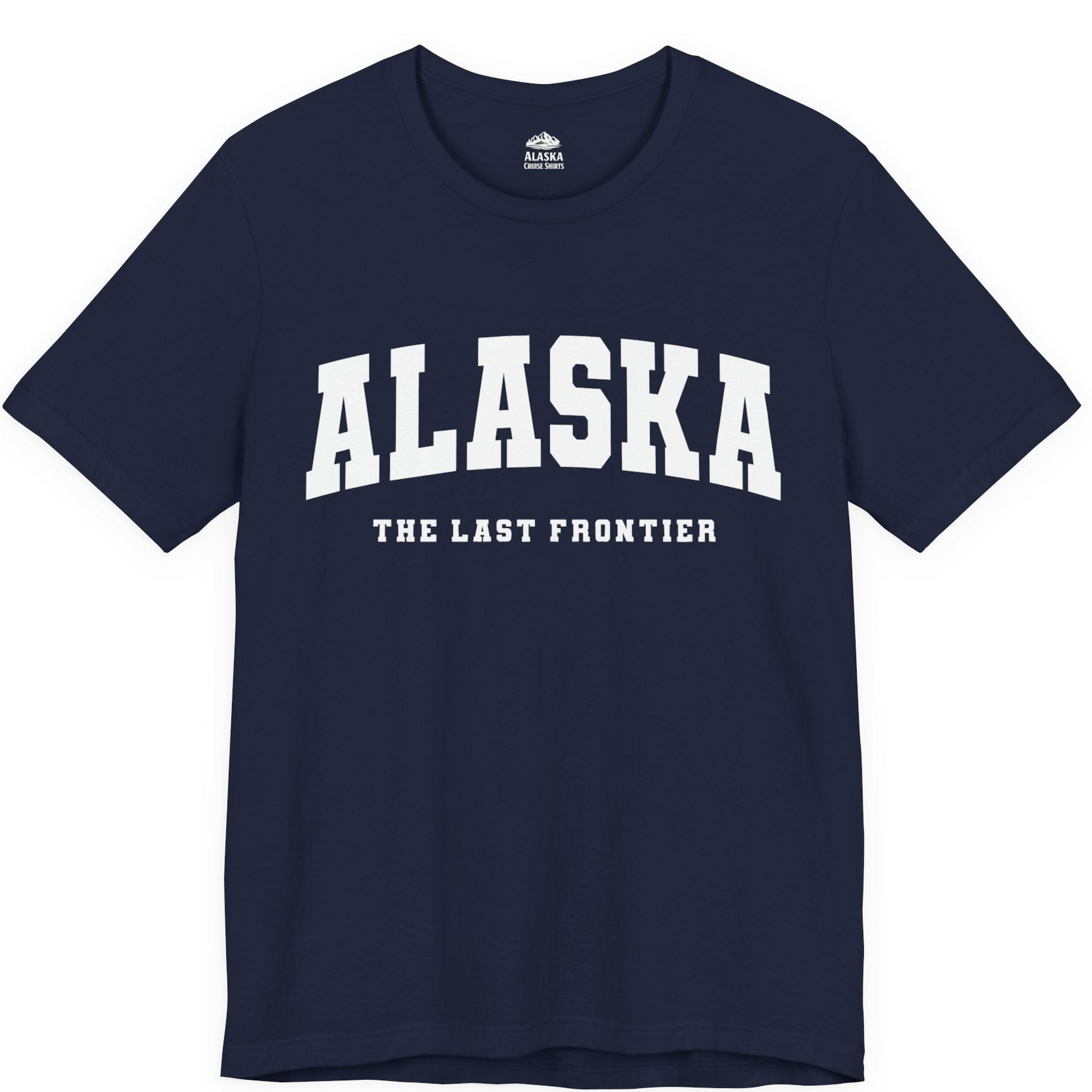 Alaska The Last Frontier Bold Collegiate Vintage State Pride Shirt — Premium Tee Premium T-Shirt – Alaska Cruise Shirts