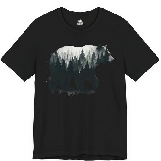 Bear Silhouette Forest Double Exposure Shirt Premium T-Shirt – Alaska Cruise Shirts