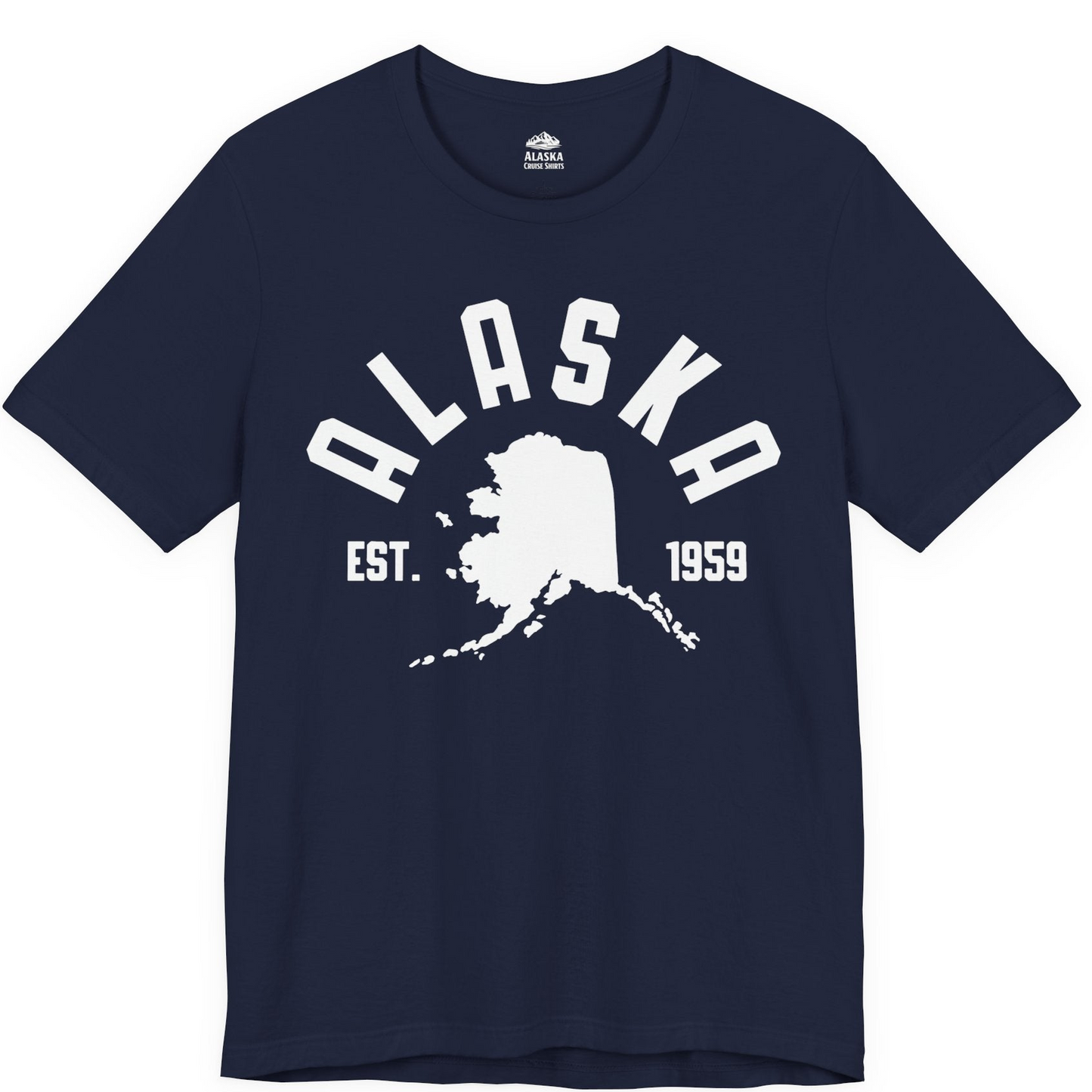 Vintage Alaska State Outline Est 1959 Retro Collegiate Shirt — Premium Tee Premium T-Shirt – Alaska Cruise Shirts