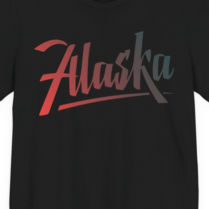 Alaska Script Wordmark Shirt Premium T-Shirt – Alaska Cruise Shirts Close Up