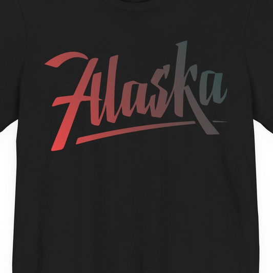 Alaska Script Wordmark Shirt Premium T-Shirt – Alaska Cruise Shirts Close Up