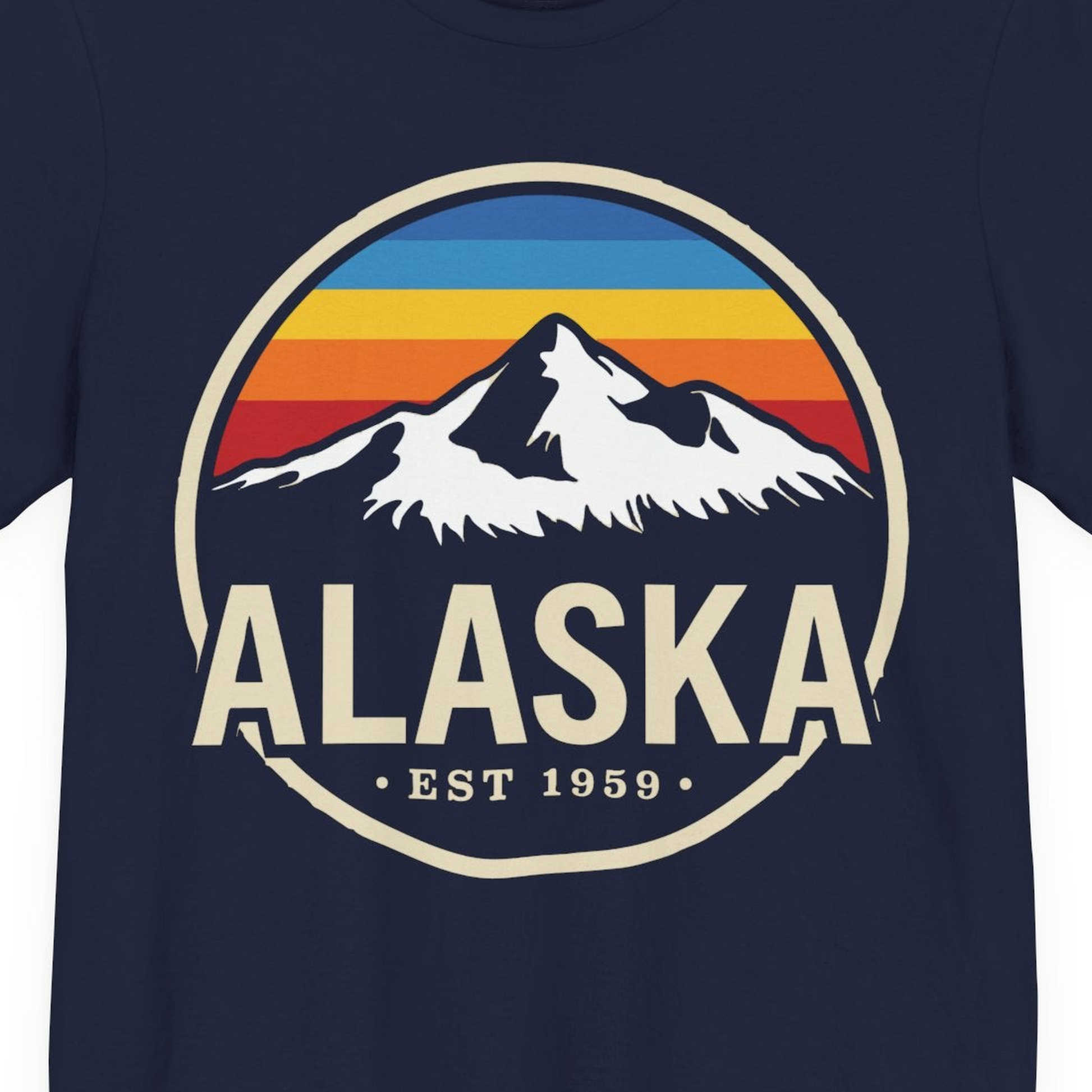 Alaska Vintage Mountain Sunset Shirt Premium T-Shirt – Alaska Cruise Shirts Close Up