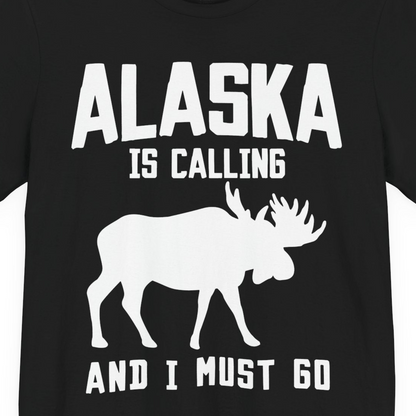 Alaska Is Calling Moose Silhouette Shirt Premium T-Shirt – Alaska Cruise Shirts Close Up