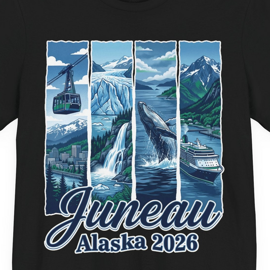 Juneau Alaska 2026 Cruise and Nature Souvenir Shirt — Premium Tee Premium T-Shirt – Alaska Cruise Shirts Close Up