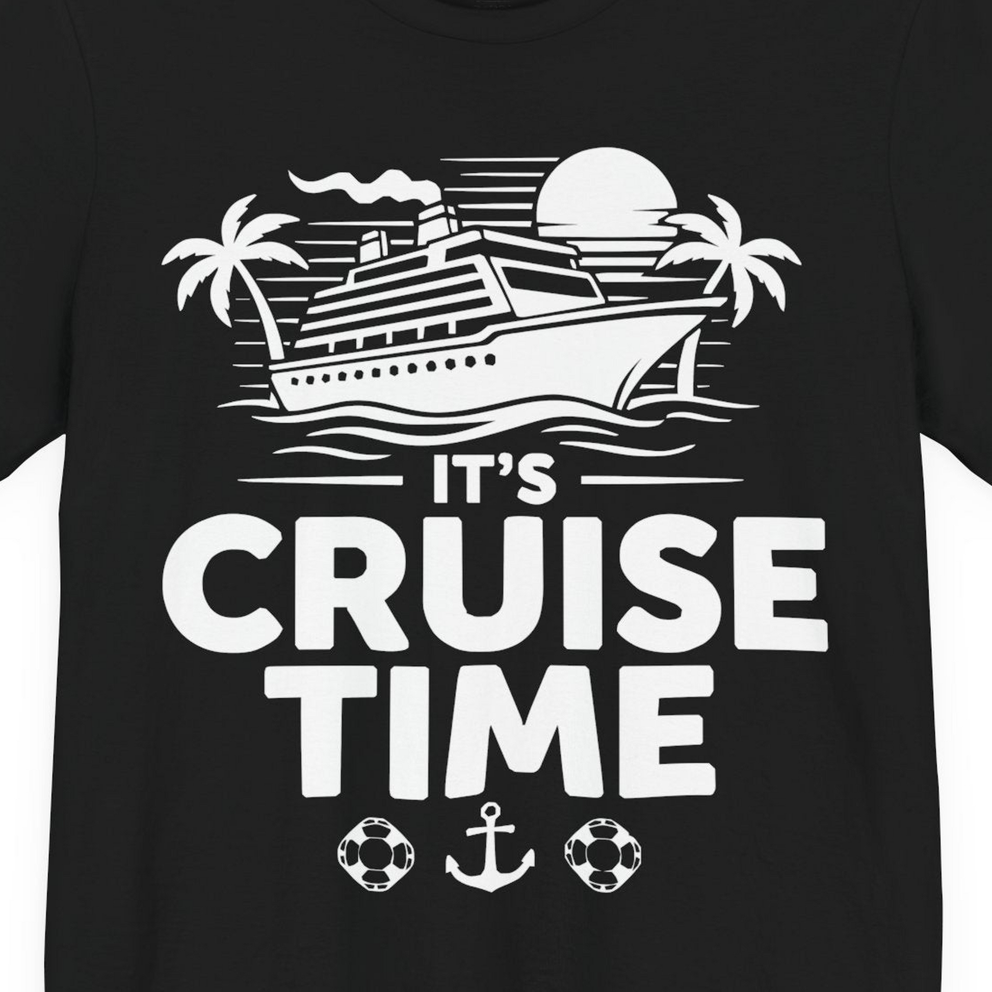 It’s Cruise Time Bold Nautical Vacation Shirt for Cruise Enthusiasts — Premium Tee Premium T-Shirt – Alaska Cruise Shirts Close Up