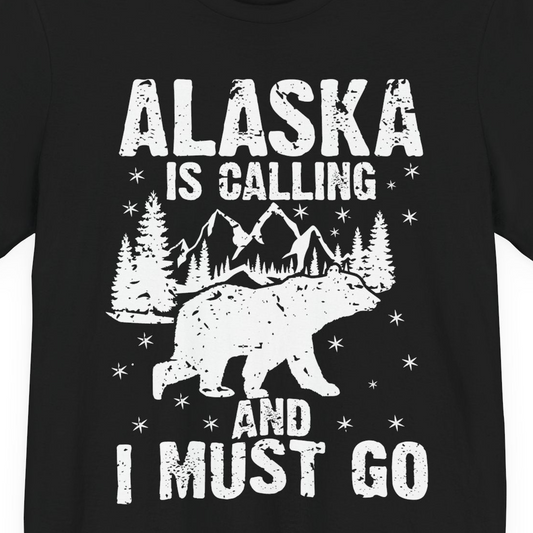 Alaska Is Calling Bear Mountain Wilderness Adventure Vintage Shirt — Premium Tee Premium T-Shirt – Alaska Cruise Shirts Close Up