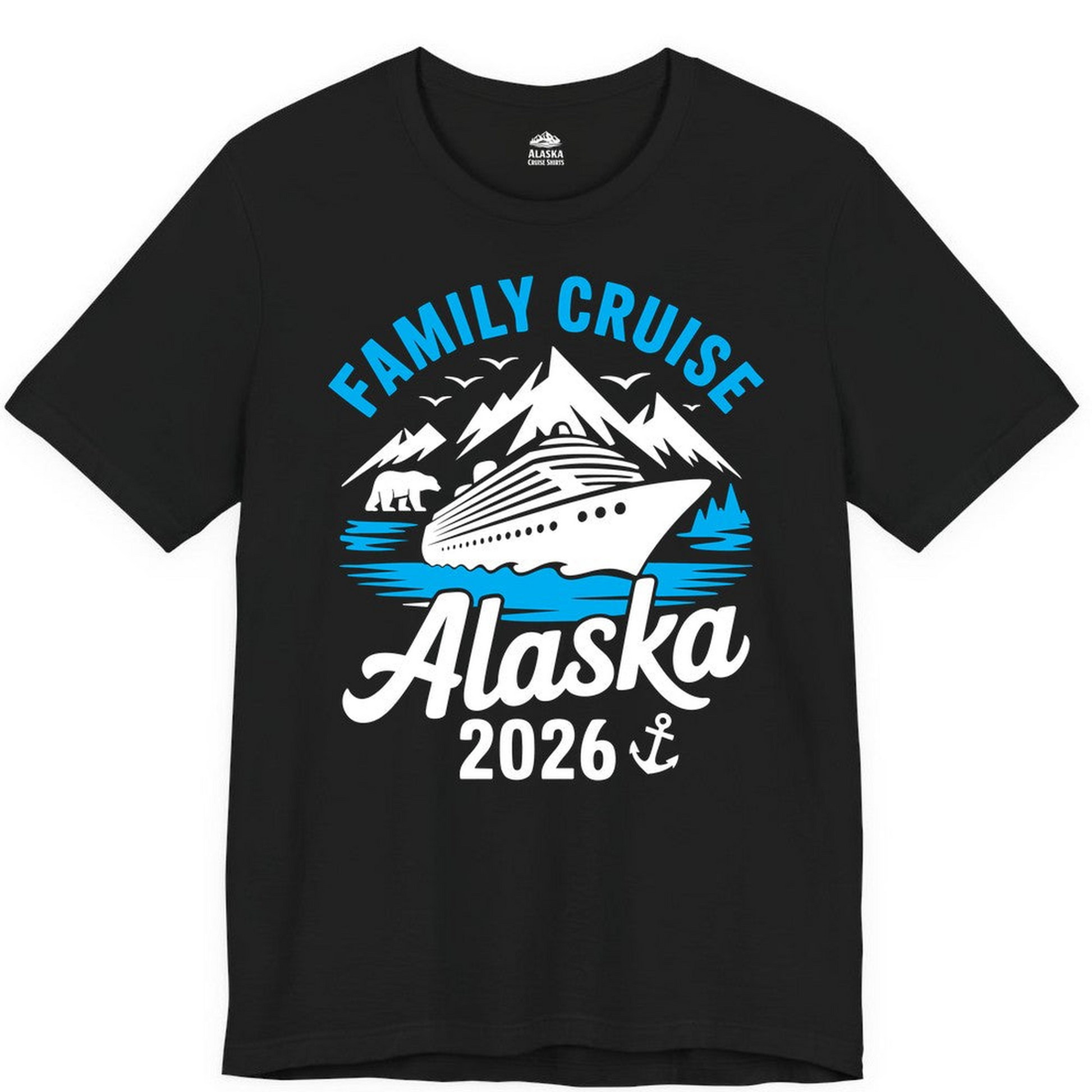 Alaska Family Cruise Shirt 2026 Mountains Wildlife Adventure Tee — Premium Tee Premium T-Shirt – Alaska Cruise Shirts Close Up