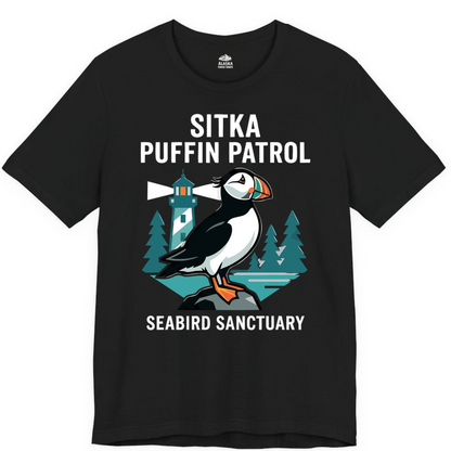 Sitka Puffin Bird Sanctuary Shirt Premium T-Shirt – Alaska Cruise Shirts Close Up