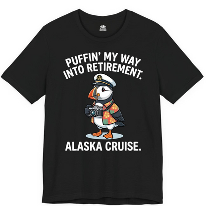 Puffin Cartoon Retirement Alaska Cruise Shirt Premium T-Shirt – Alaska Cruise Shirts Close Up
