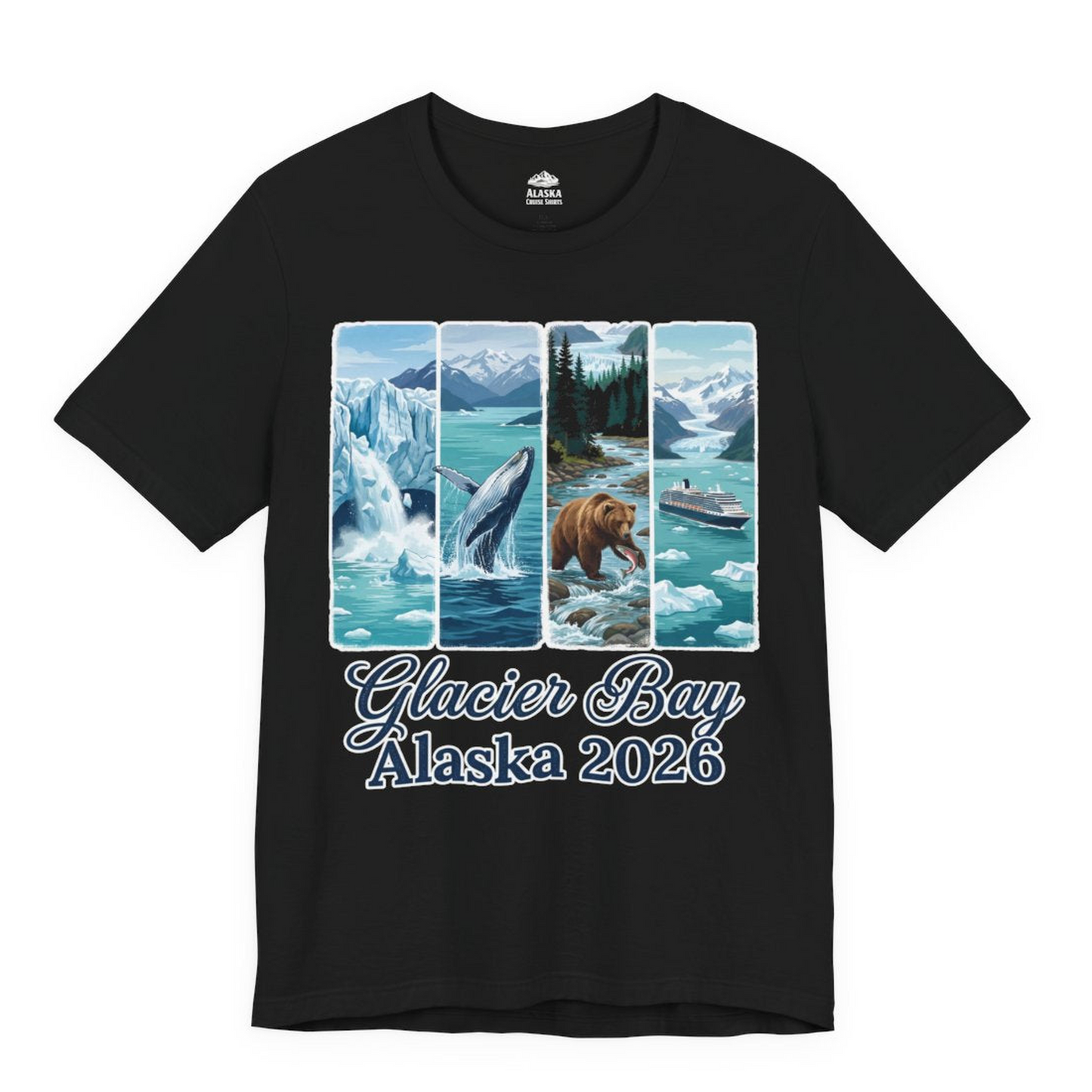 Glacier Bay Alaska 2026 Cruise Nature Wildlife Adventure Shirt — Premium Tee Premium T-Shirt – Alaska Cruise Shirts Close Up