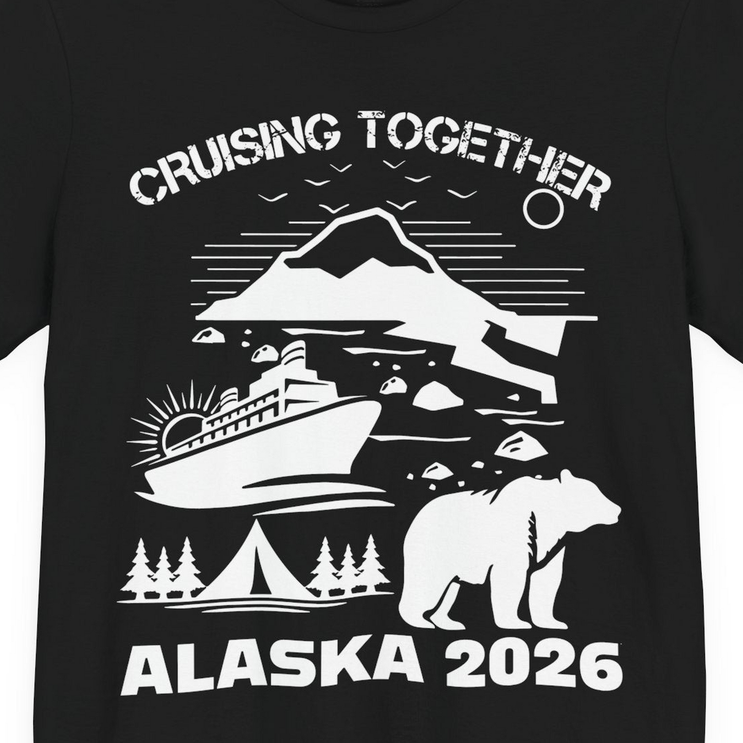 Alaska Cruise 2026 Family Adventure Bear Mountain Nature Shirt — Premium Tee Premium T-Shirt – Alaska Cruise Shirts Close Up
