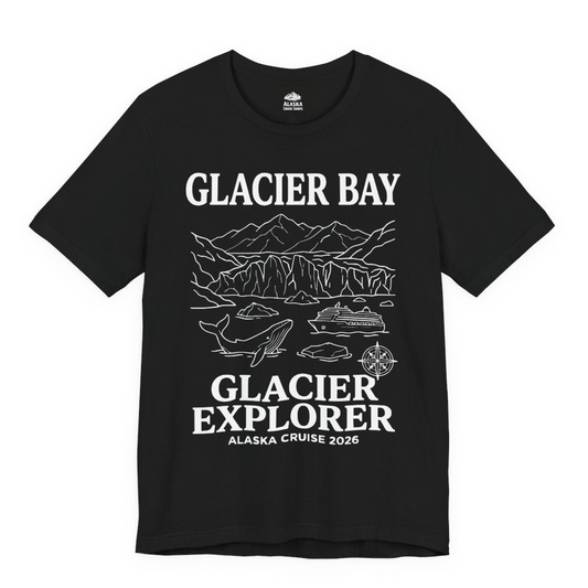 Glacier Bay Alaska Cruise 2026 Glacier Explorer Souvenir Shirt — Premium Tee Premium T-Shirt – Alaska Cruise Shirts Close Up