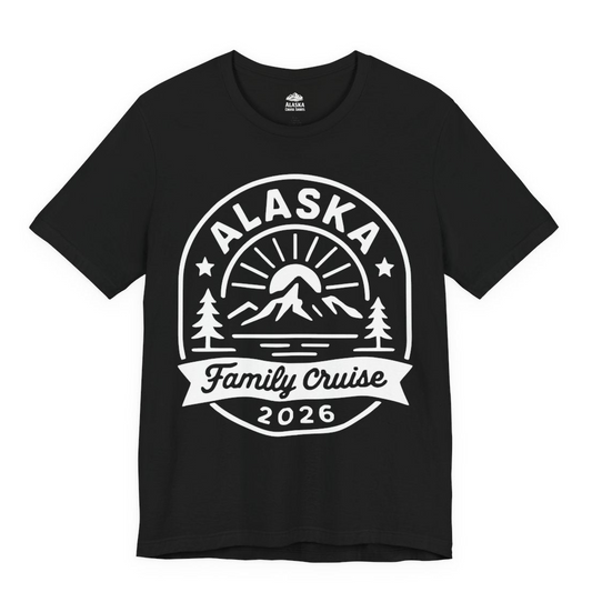 Alaska Family Cruise 2026 Mountain Nature Adventure Shirt — Premium Tee Premium T-Shirt – Alaska Cruise Shirts Close Up