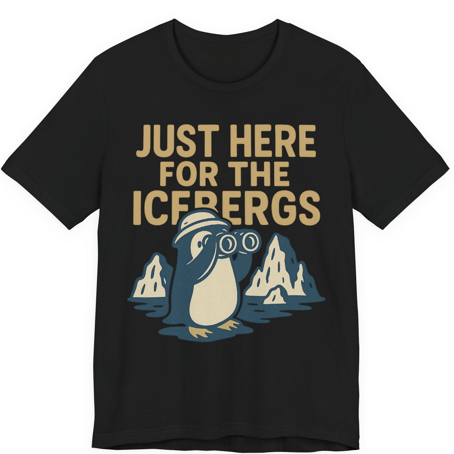 Just Here For The Icebergs Penguin Shirt Premium T-Shirt – Black – Alaska Cruise Shirts