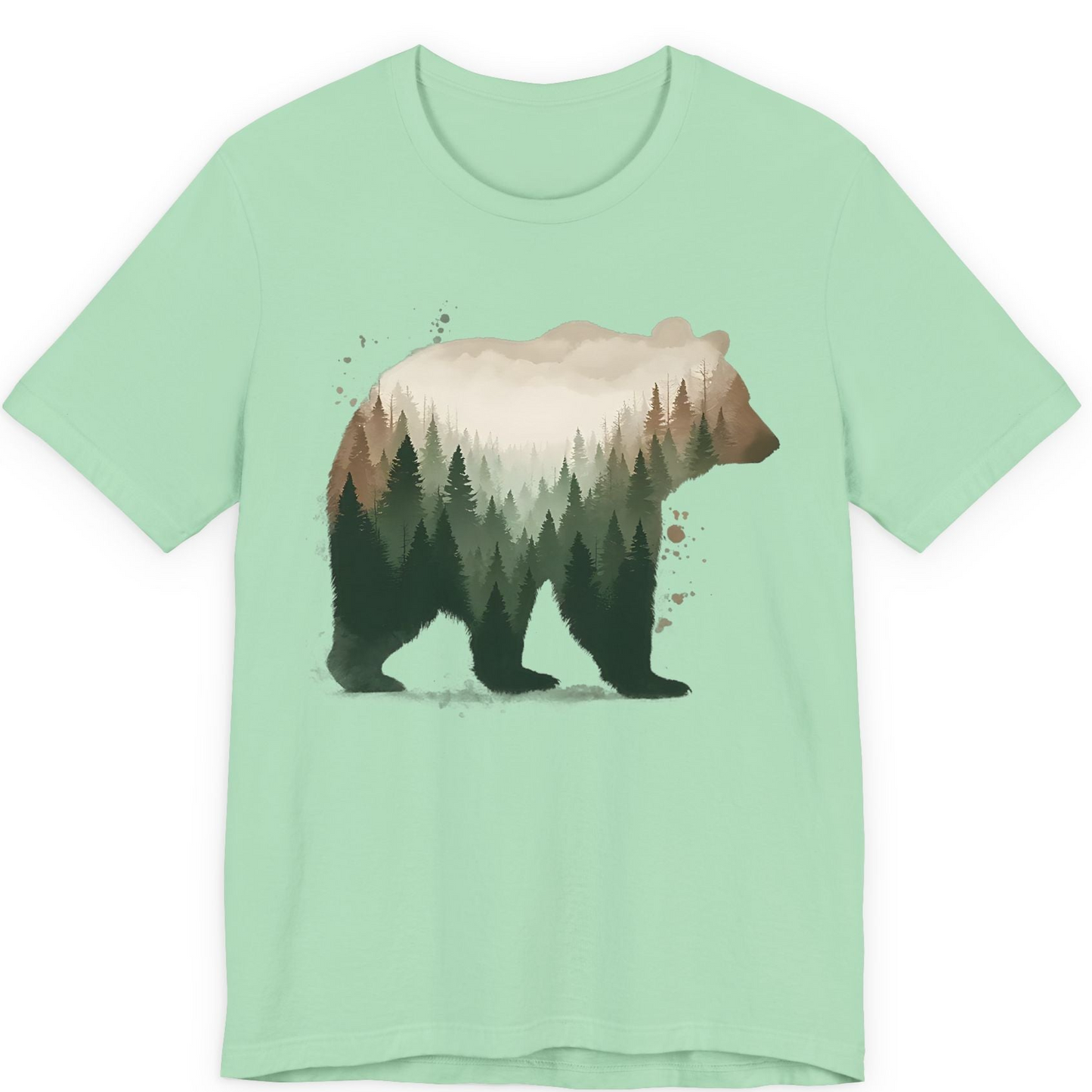 Double Exposure Bear Forest Shirt Premium T-Shirt – Mint – Alaska Cruise Shirts