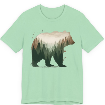 Double Exposure Bear Forest Shirt Premium T-Shirt – Mint – Alaska Cruise Shirts