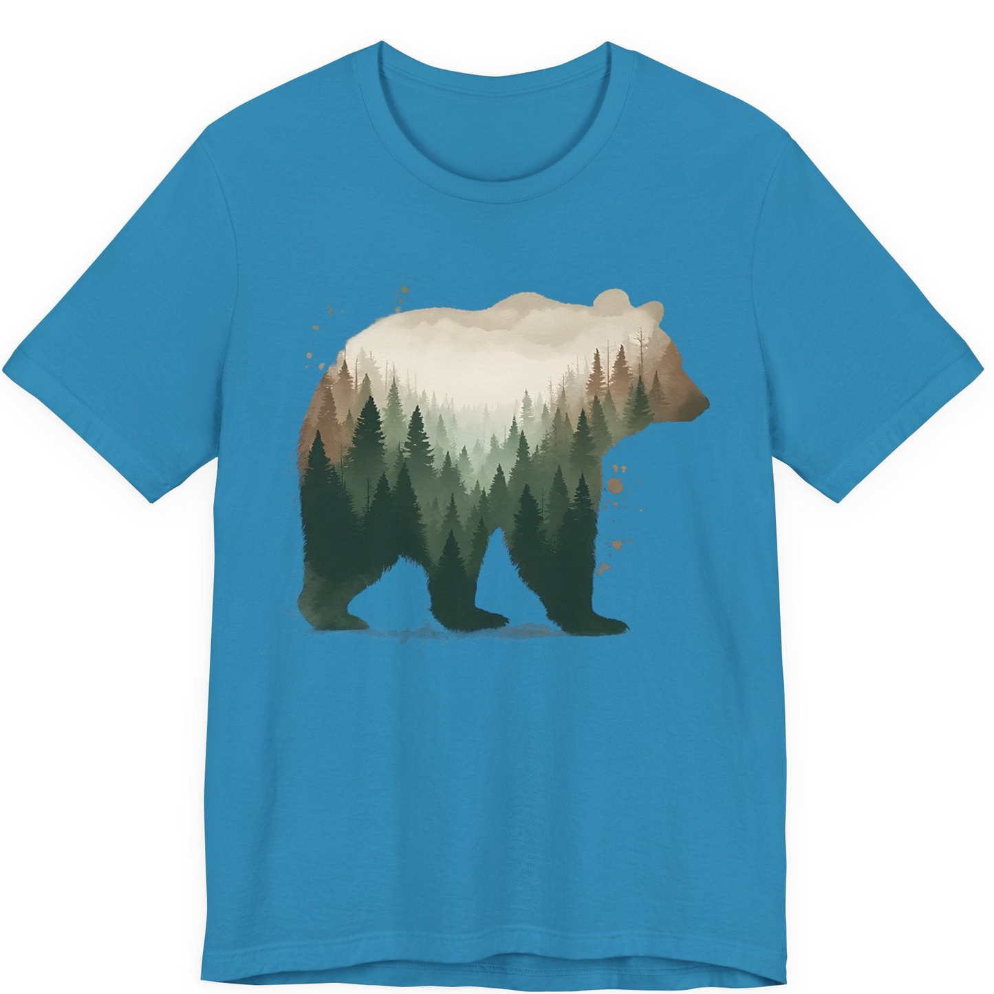 Double Exposure Bear Forest Shirt Premium T-Shirt – Aqua – Alaska Cruise Shirts