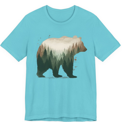 Double Exposure Bear Forest Shirt Premium T-Shirt – Turquoise – Alaska Cruise Shirts