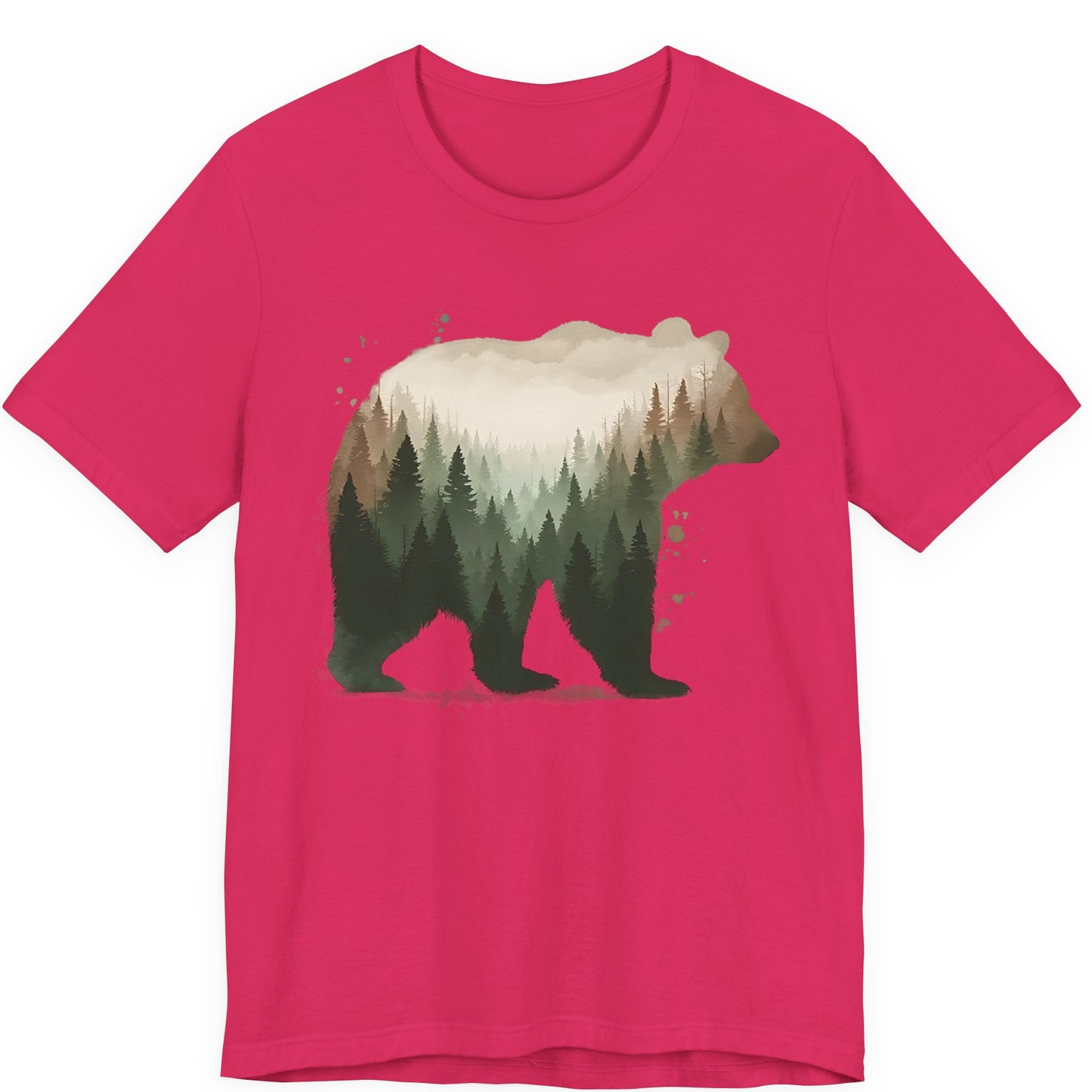 Double Exposure Bear Forest Shirt Premium T-Shirt – Fuchsia – Alaska Cruise Shirts