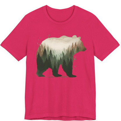 Double Exposure Bear Forest Shirt Premium T-Shirt – Fuchsia – Alaska Cruise Shirts