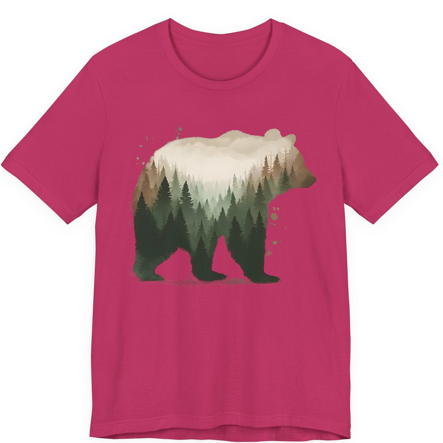 Double Exposure Bear Forest Shirt Premium T-Shirt – Berry – Alaska Cruise Shirts