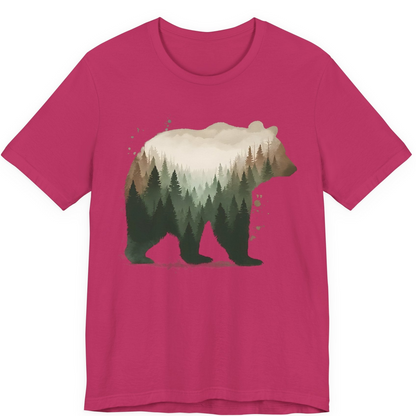 Double Exposure Bear Forest Shirt Premium T-Shirt – Berry – Alaska Cruise Shirts
