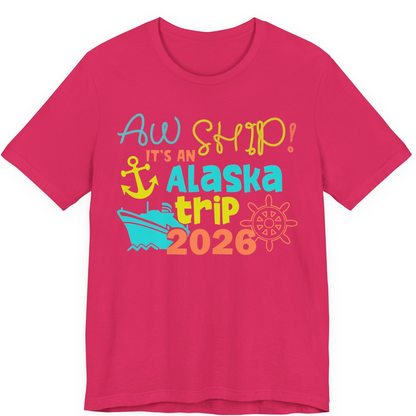Alaska Trip 2026 Shirt Fun Nautical Cruise Family Group Matching Tee — Premium Tee Premium T-Shirt – Fuchsia – Alaska Cruise Shirts
