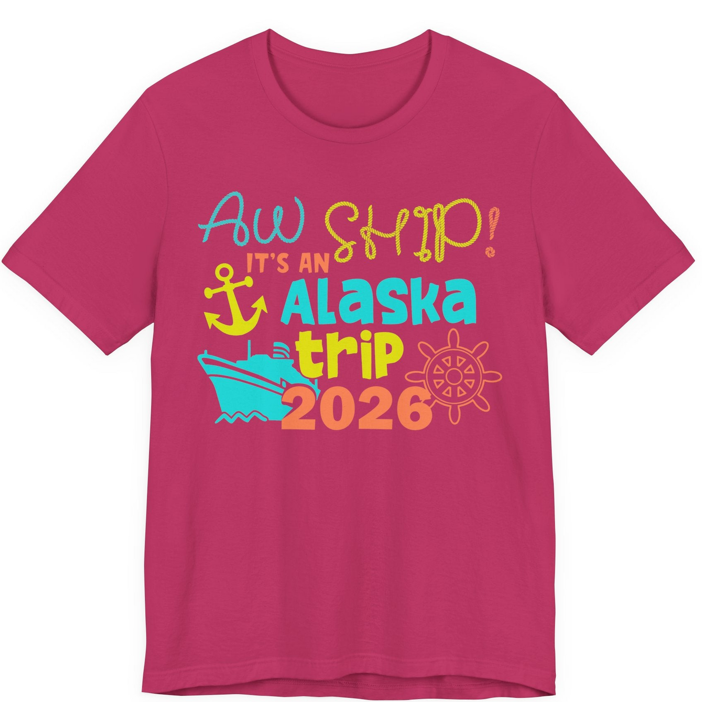 Alaska Trip 2026 Shirt Fun Nautical Cruise Family Group Matching Tee — Premium Tee Premium T-Shirt – Berry – Alaska Cruise Shirts