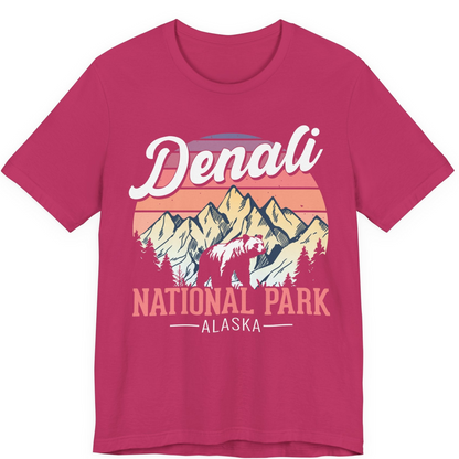 Retro Denali National Park Alaska Bear Mountains Vintage Shirt — Premium Tee Premium T-Shirt – Berry – Alaska Cruise Shirts