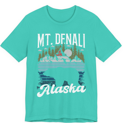 Mt Denali Alaska Bear Wilderness Shirt Premium T-Shirt – Teal – Alaska Cruise Shirts