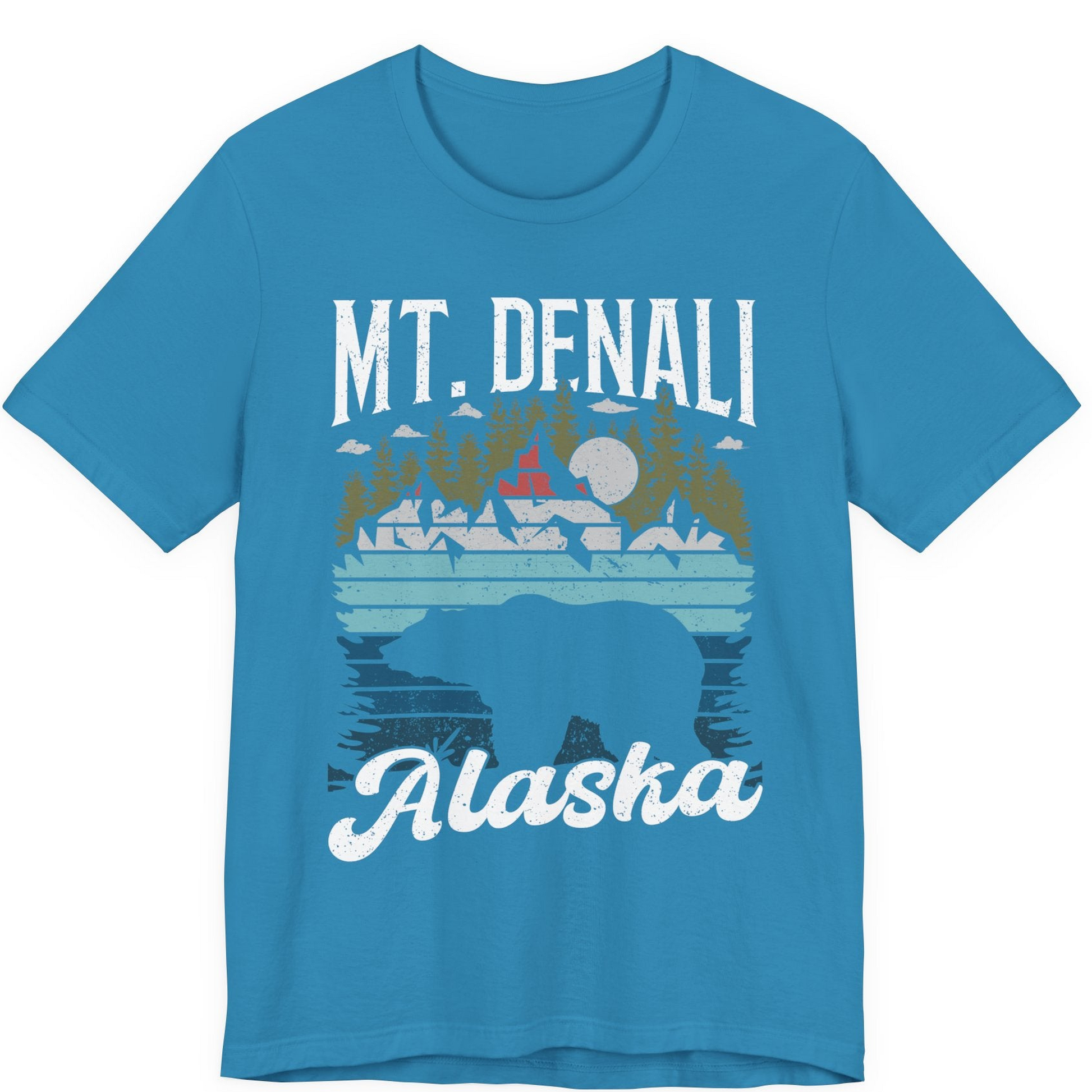 Mt Denali Alaska Bear Wilderness Shirt Premium T-Shirt – Aqua – Alaska Cruise Shirts