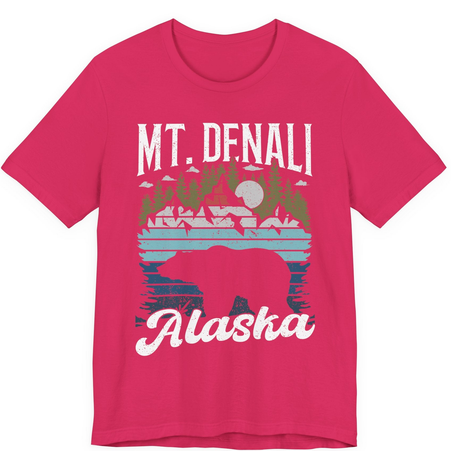 Mt Denali Alaska Bear Wilderness Shirt Premium T-Shirt – Fuchsia – Alaska Cruise Shirts