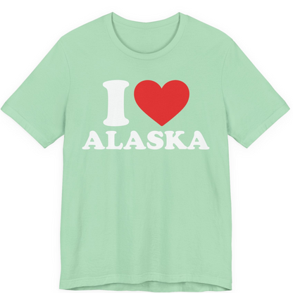 I Love Alaska Shirt Premium T-Shirt – Mint – Alaska Cruise Shirts